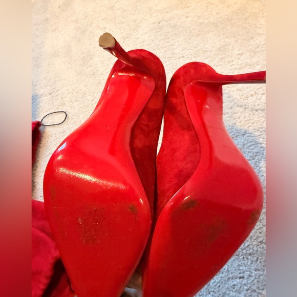 Christian Louboutin Pigalle Red Suede 100mm - Picture 3 of 6